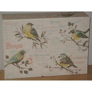 Punch Studio Flip Top Nesting Box Carte Postal Aviary Birds 62734 Small New Bag